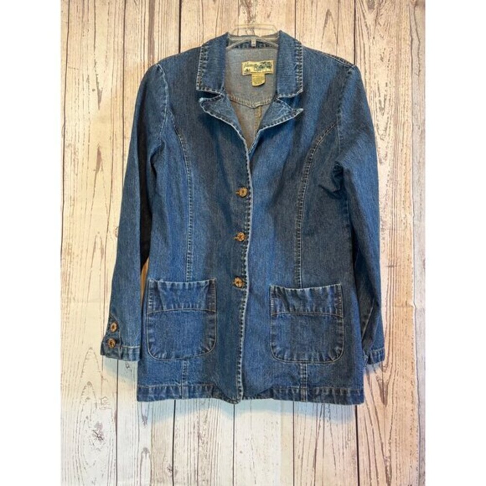 Vintage Havana Jack’s Cafe Tailered Longer Denim Jacket Size Large